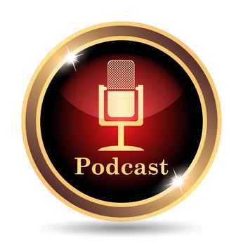 Podcast icon. Internet button on white background.